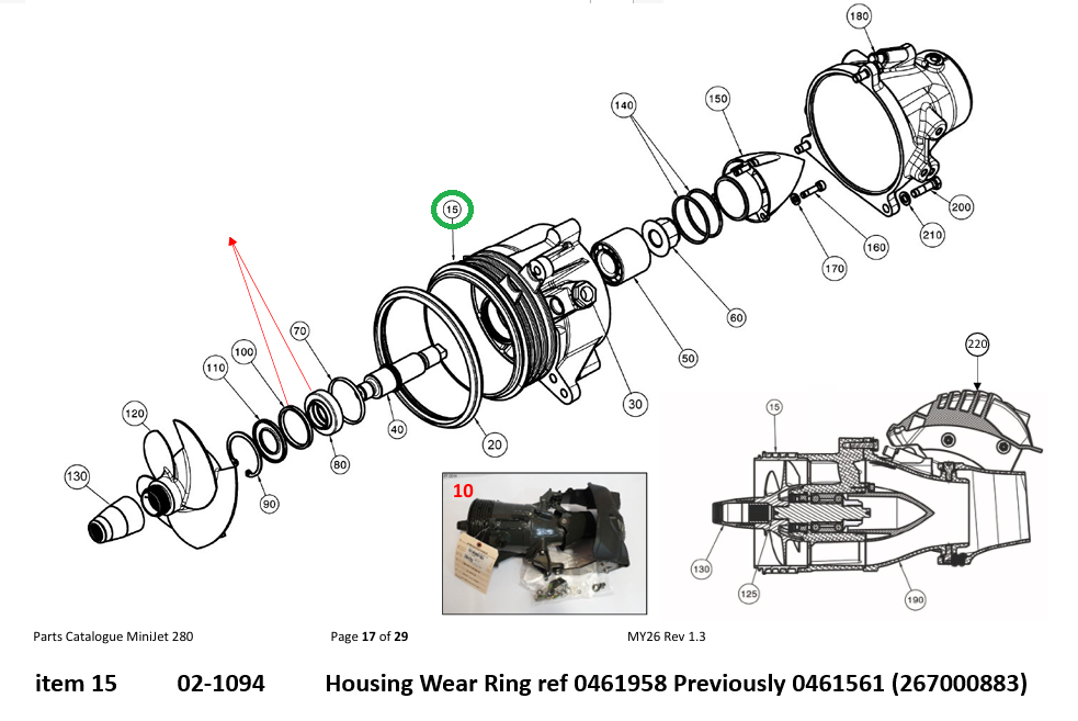 Bague d'Usure WILLIAMS 280 Minijet & SEADOO Spark - 267000925 - 267000883