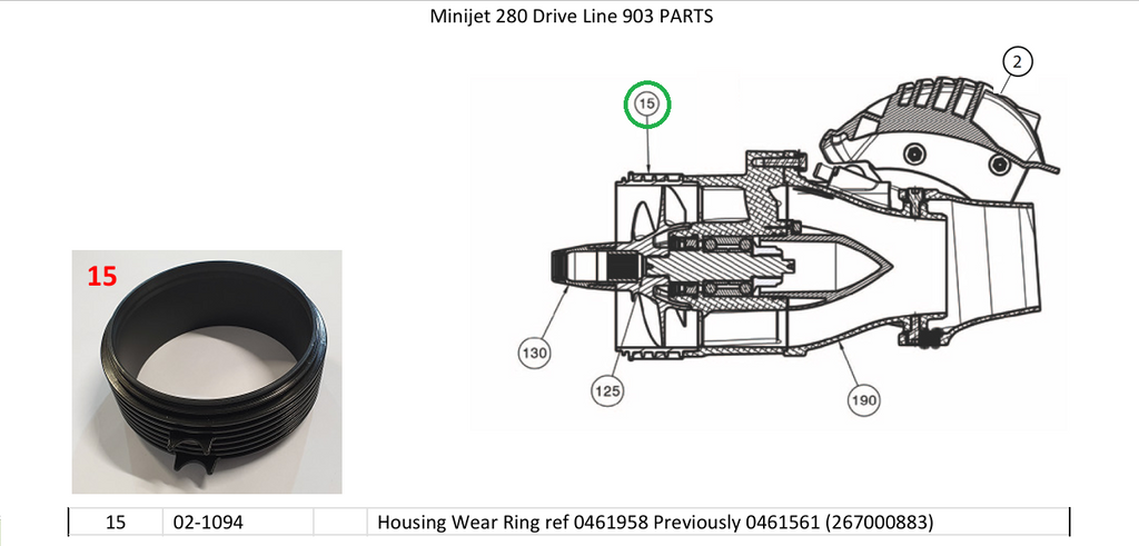 Bague d'Usure WILLIAMS 280 Minijet & SEADOO Spark - 267000925 - 267000883