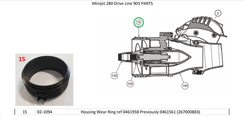 Bague d'Usure WILLIAMS 280 Minijet & SEADOO Spark - 267000925 - 267000883