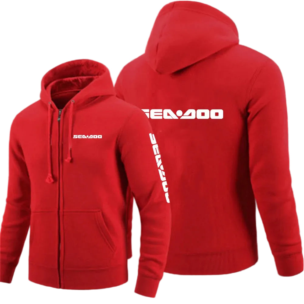 Sudadera con Capucha y Cremallera Sea-Doo – Sudadera de Algodón de Manga Larga