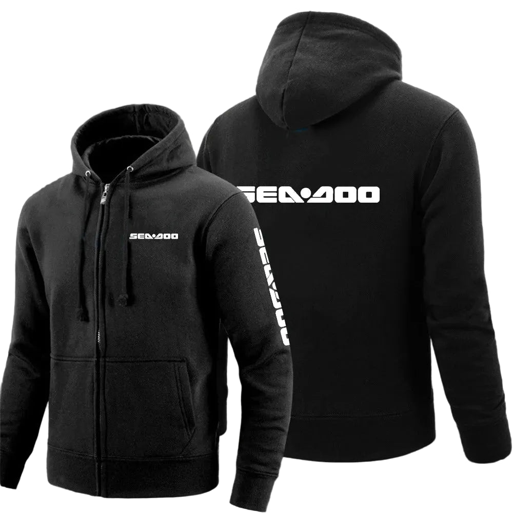 Sudadera con Capucha y Cremallera Sea-Doo – Sudadera de Algodón de Manga Larga
