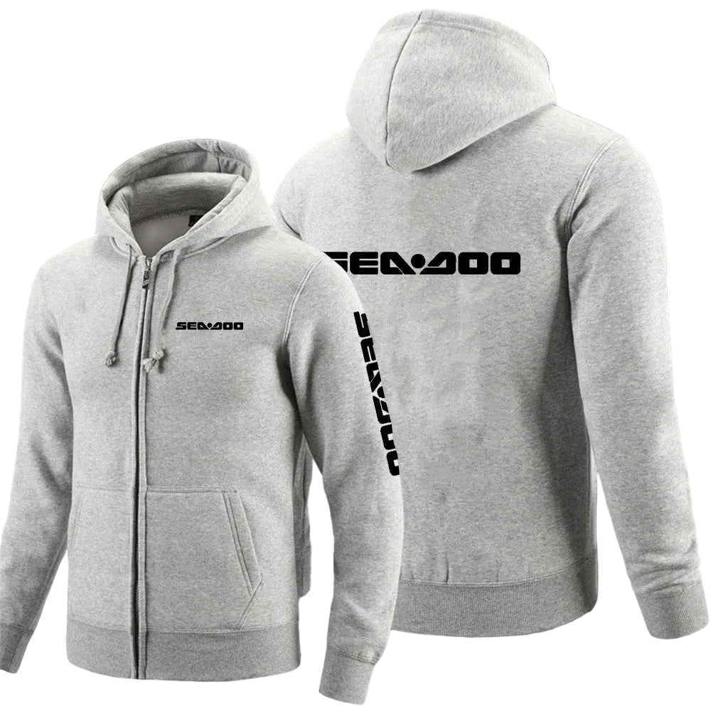 Sudadera con Capucha y Cremallera Sea-Doo – Sudadera de Algodón de Manga Larga