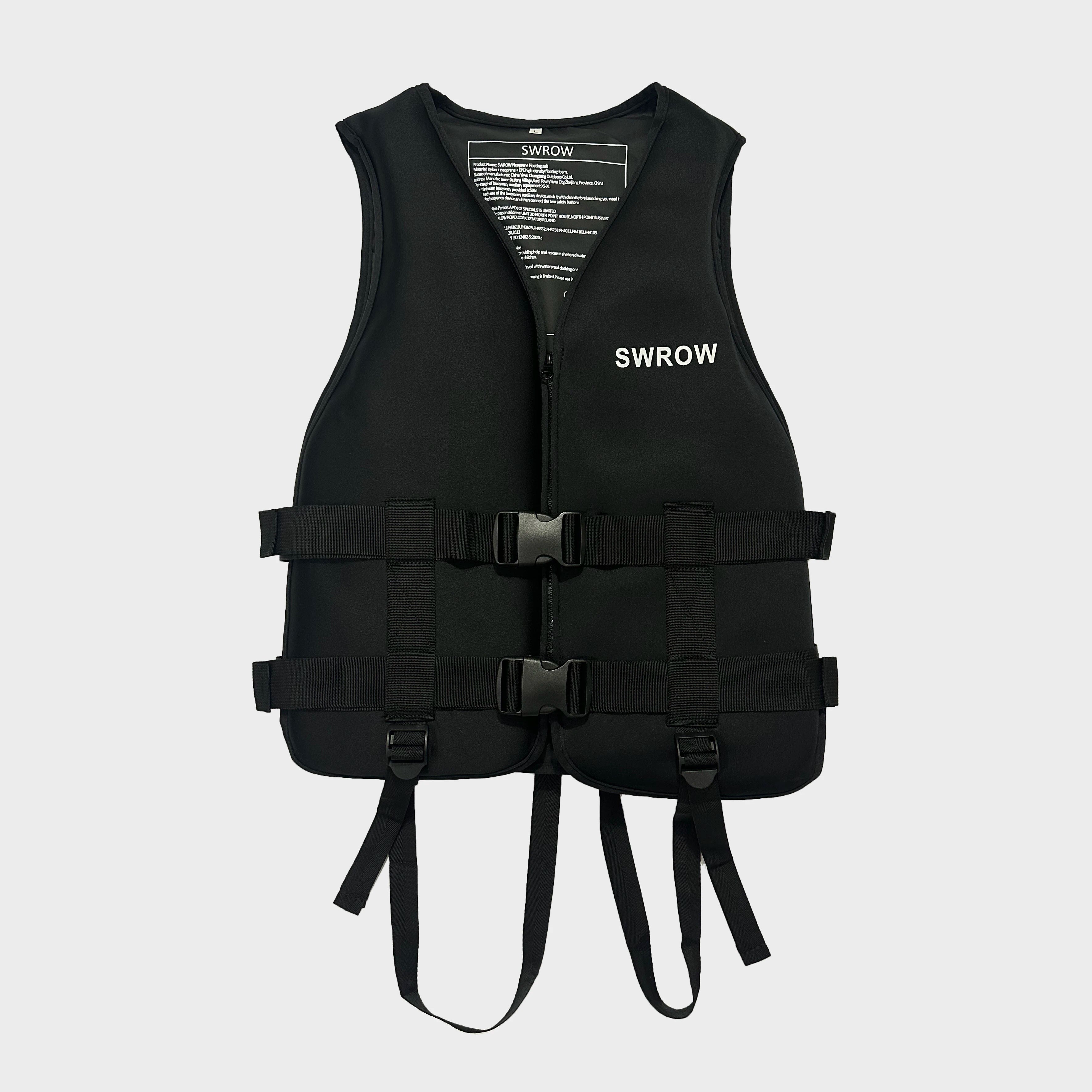 Gilet de Flottabilité SWROW Néoprène – Enfant & Adulte – Kayak, Surf, Rafting | XS à XL