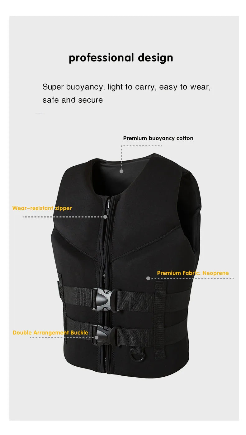 Gilet de Flotabilité Adulte Néoprène – CE – Jet Ski, Kayak, Surf, Rafting