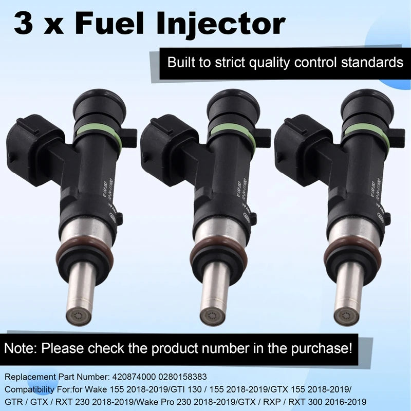 Kit 3 Injecteurs Carburant Sea-Doo GTX RXP RXT GTI GTR – Réf. 420874000 / 0280158383