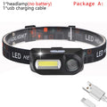 Lampe Frontale LED COB Rechargeable USB – 2000 lm, 6 Modes, Waterproof | Camping, Pêche, Nautique
