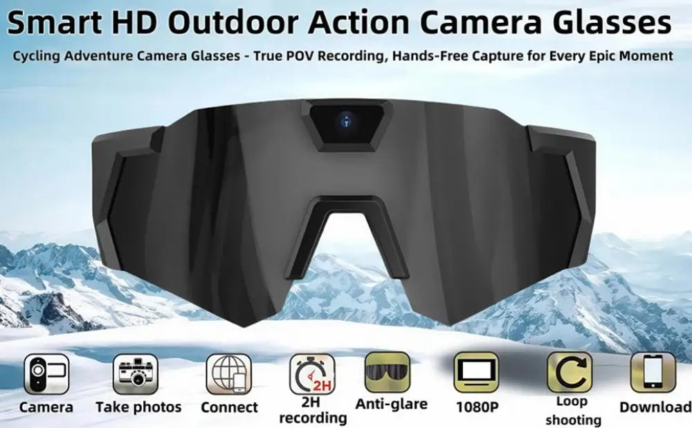 Lunettes connectées caméra intégrée 4K – Vidéo 1080P, Photo 12MP, Wi-Fi | Sport & Outdoor