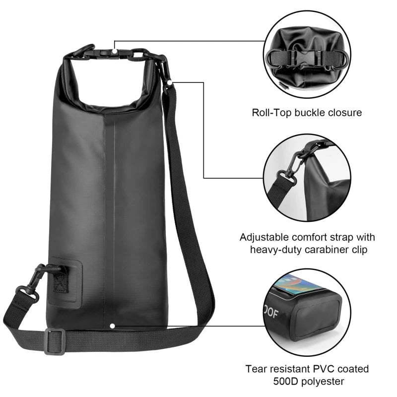 Clyine 2L Waterproof Touch Bag – Compatible Touch Screen – Water Sports