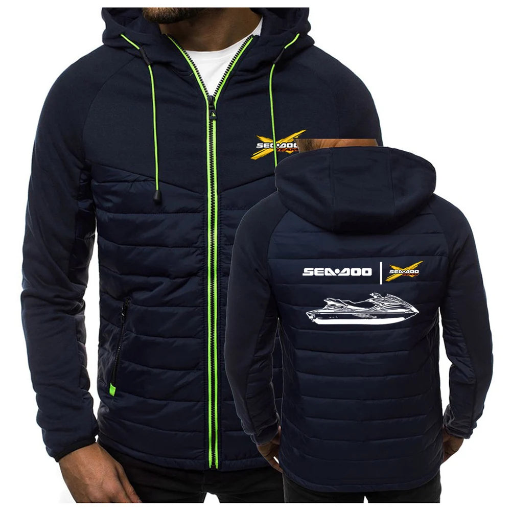 Chaqueta con cremallera Sea-Doo – Sudadera con capucha y logotipo de retazos BRP Primavera/Otoño