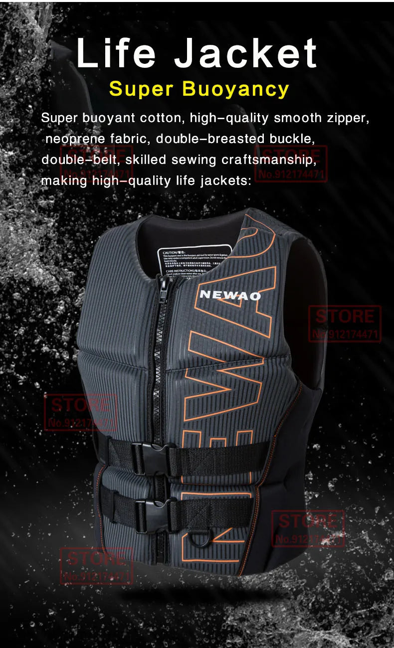 Gilet de Flotabilité Adulte Néoprène – CE – Jet Ski, Kayak, Surf, Rafting