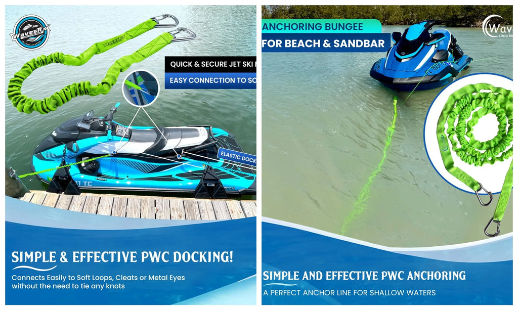 Corde Élastique d'Amarrage Bungee 91 cm – Inox 304 – Jet Ski, Kayak, PWC