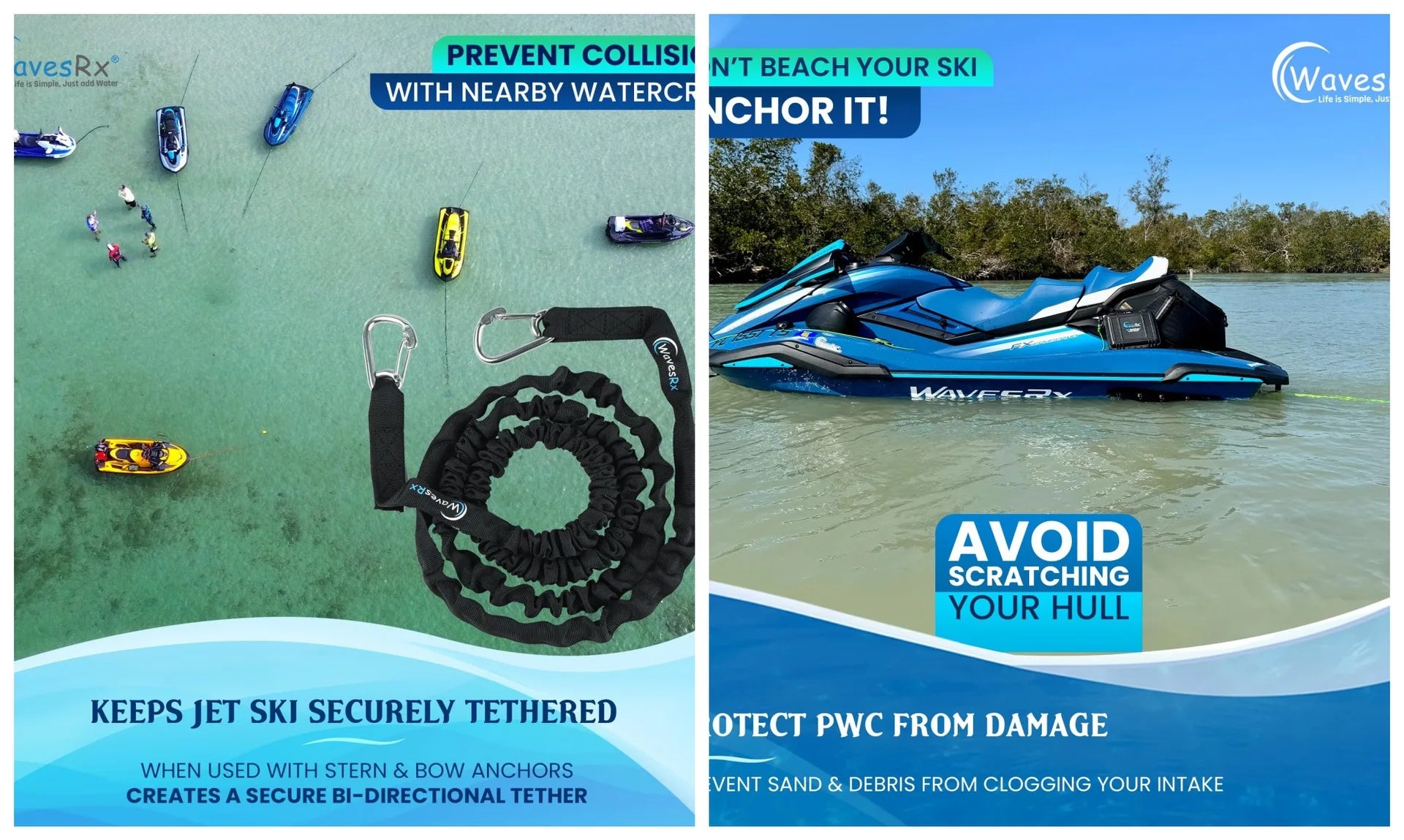 Corde Élastique d'Amarrage Bungee 91 cm – Inox 304 – Jet Ski, Kayak, PWC