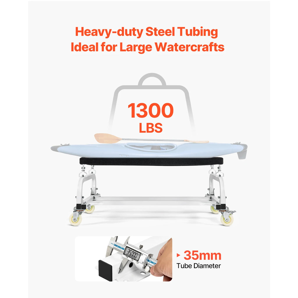 Chariot de Mise à l'Eau Jet Ski VEVOR 454kg /590 kg – Dolly PWC Ajustable