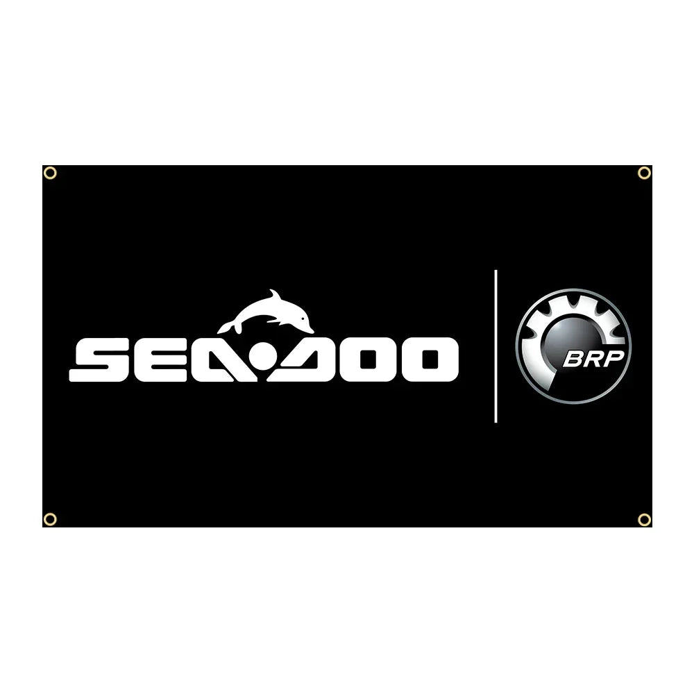 Bandera Sea-Doo 90x150cm – Pancarta de poliéster decoración para moto acuática 3x5 Ft