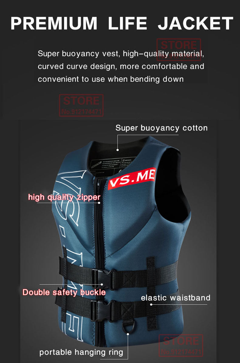 Gilet de Flotabilité Adulte Néoprène – CE – Jet Ski, Kayak, Surf, Rafting