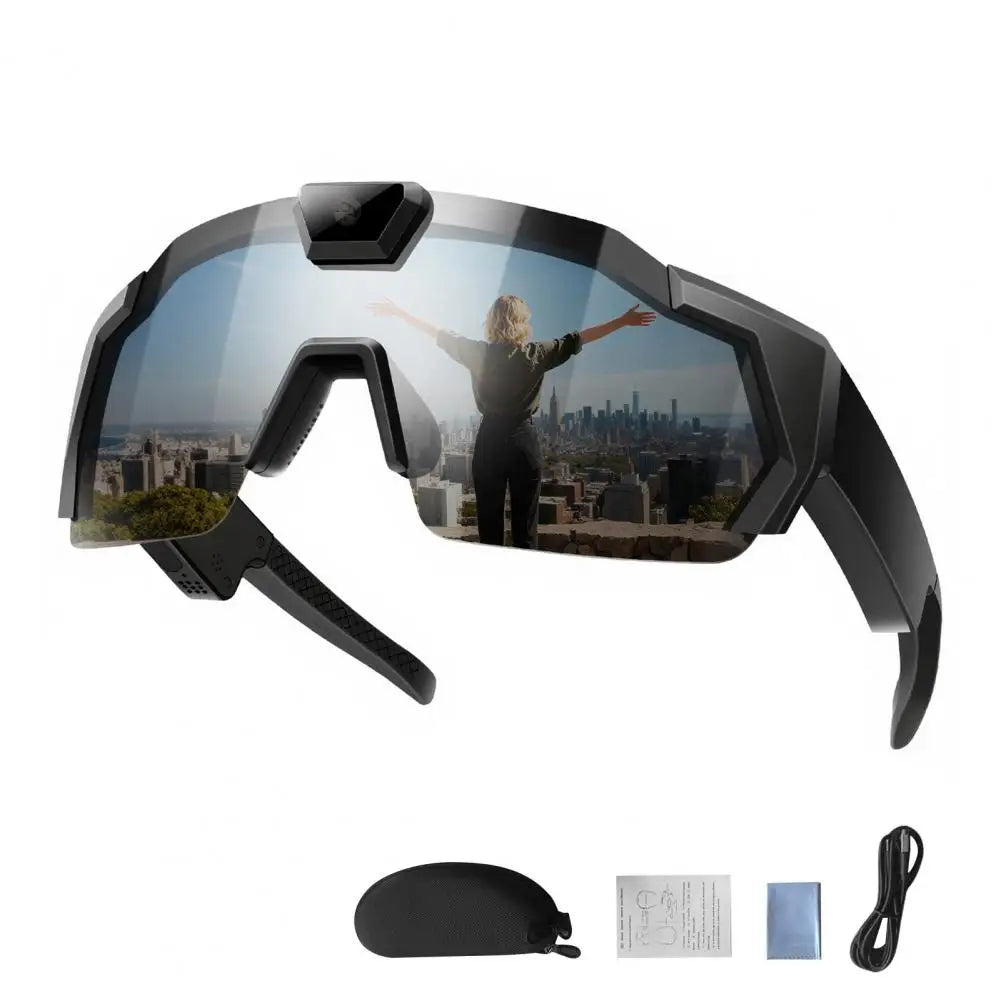 Gafas inteligentes con cámara 4K integrada – Video 1080P, Fotos 12MP, Wi-Fi | Deportes y Aire Libre
