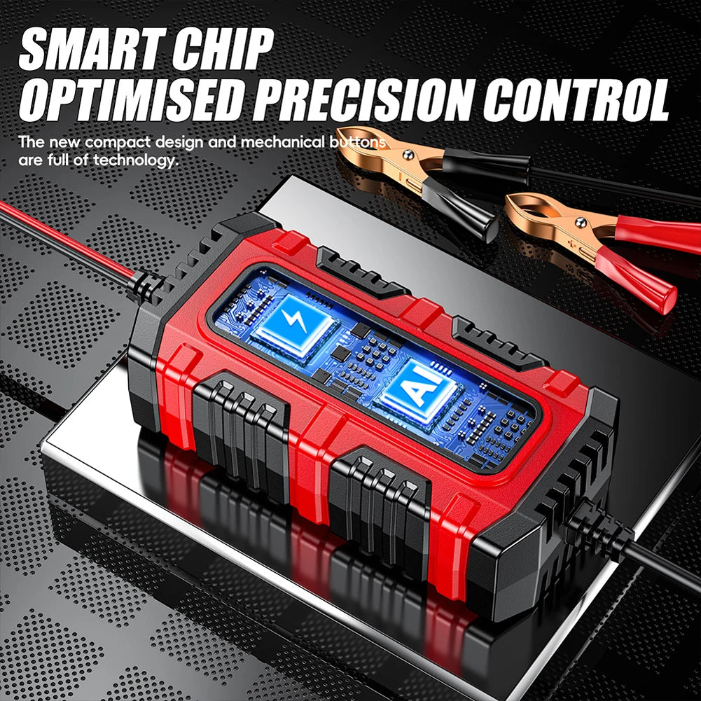 Chargeur de Batterie Intelligent 6V/12V 1.5A – Réparation par Impulsions, AGM GEL Plomb, Moto Bateau
