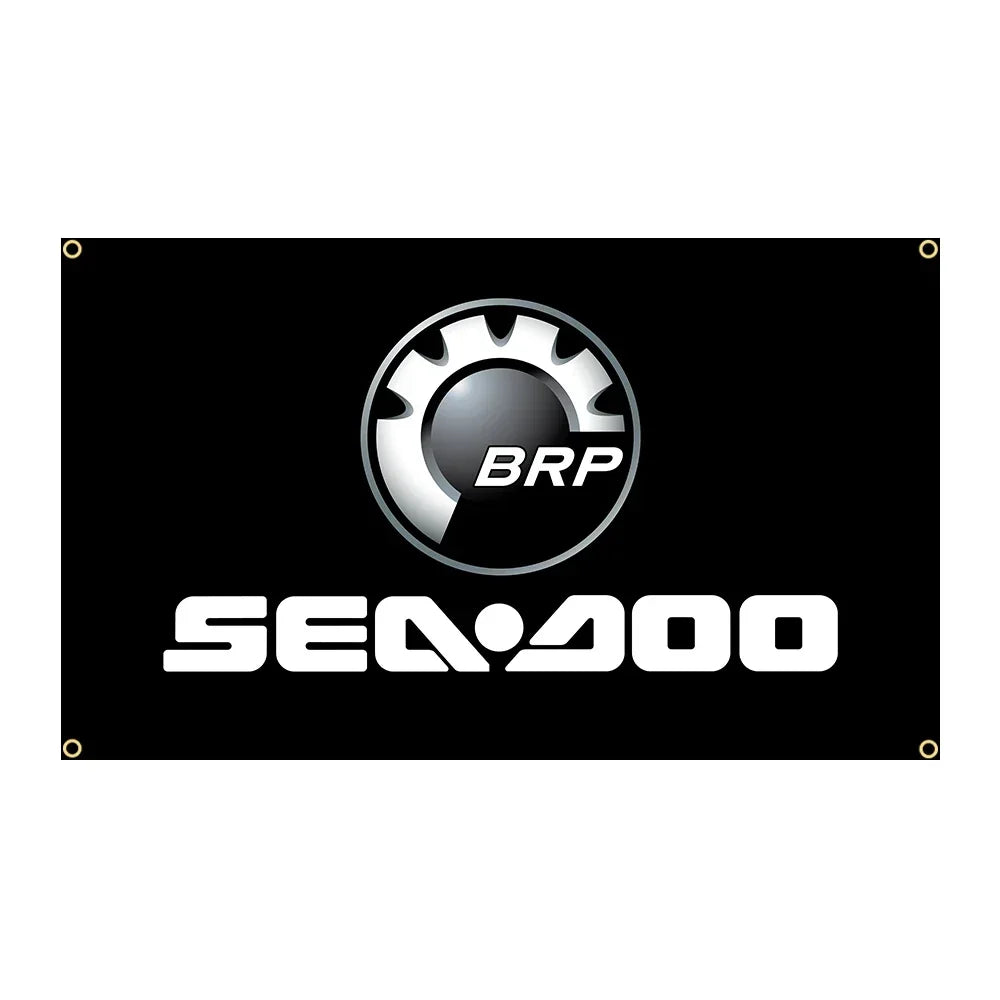 Bandera Sea-Doo 90x150cm – Pancarta de poliéster decoración para moto acuática 3x5 Ft