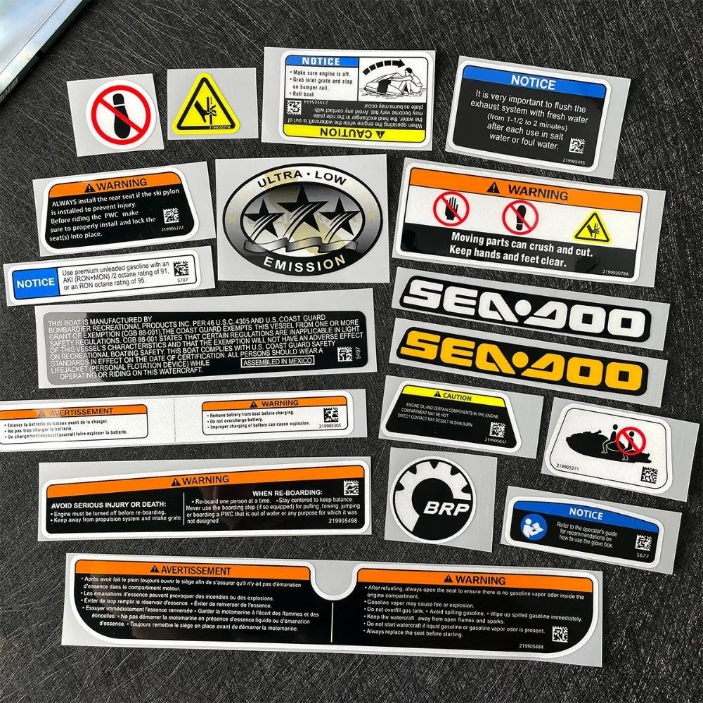 Kit Stickers Réfléchissants Sea-Doo Spark 300 – Décalcomanies Étanches BRP