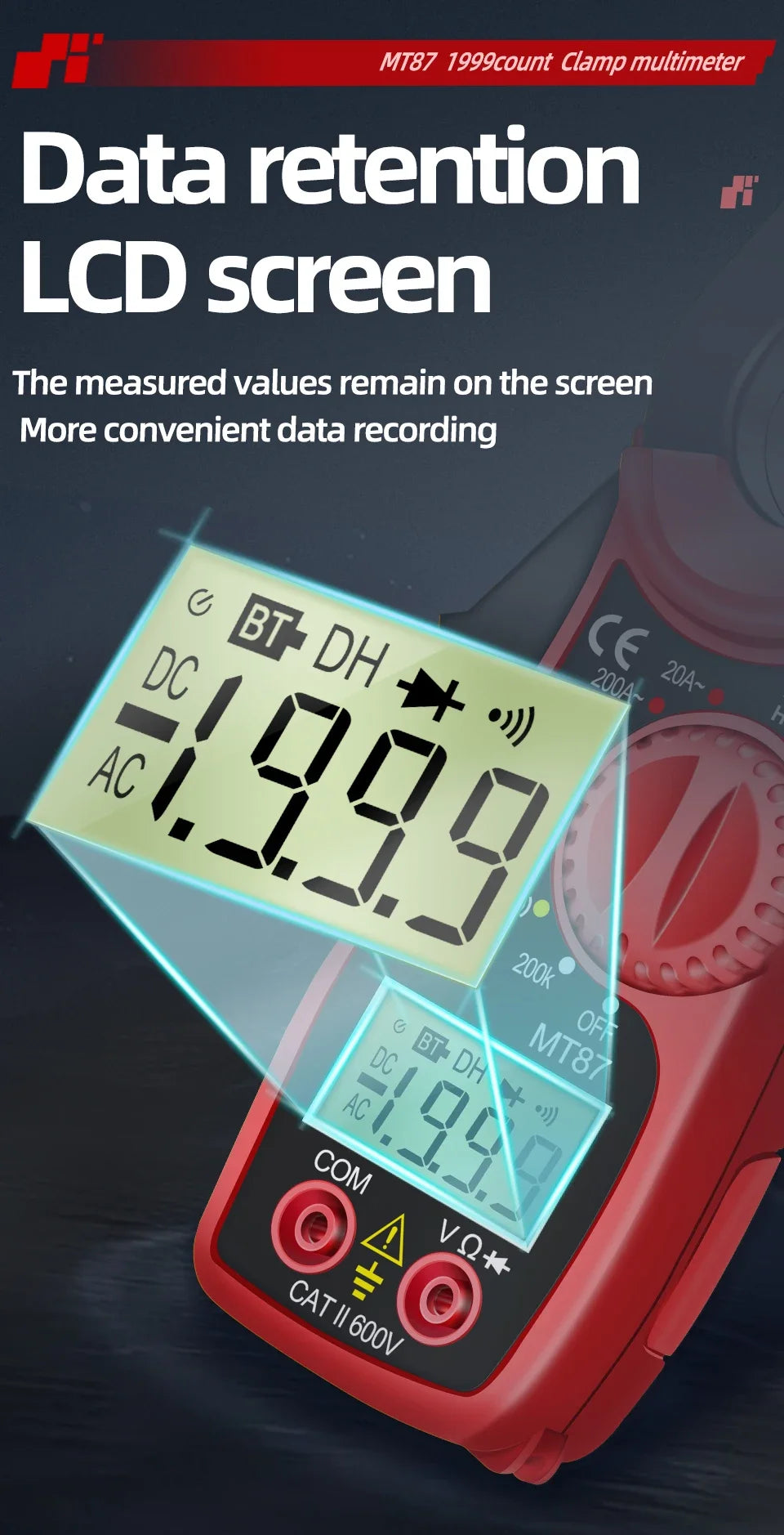 Digital Clamp Meter Multimeter High Precision