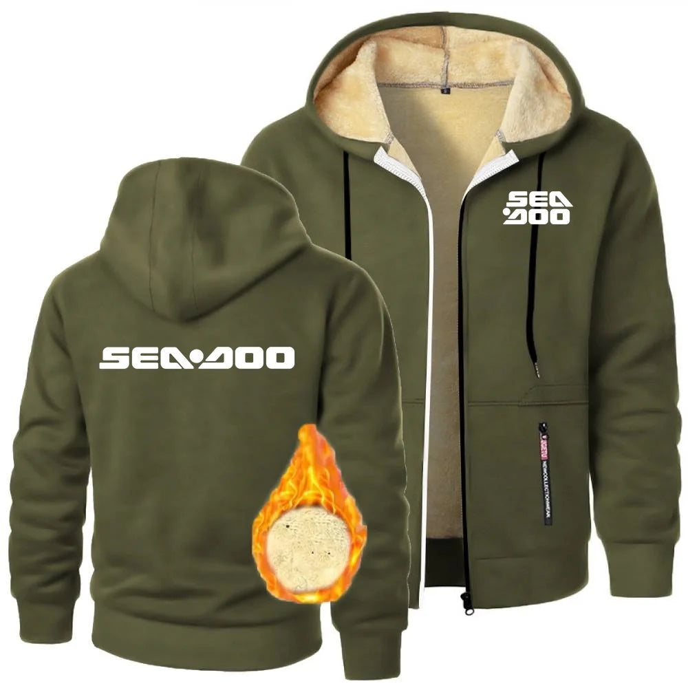 Chaqueta polar con capucha Sea-Doo BRP Invierno – Forro de lana cortavientos | 6 colores