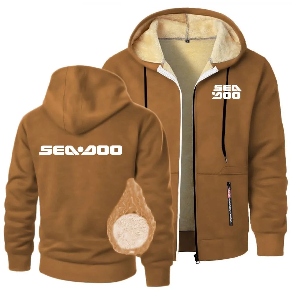 Chaqueta polar con capucha Sea-Doo BRP Invierno – Forro de lana cortavientos | 6 colores