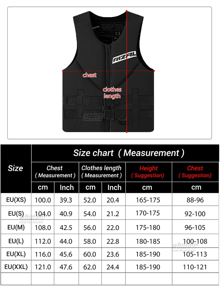 Giubbotto di Galleggiamento RIZAL Slim Fit – Kayak, Surf, Jet Ski, Paddle | S a XXL