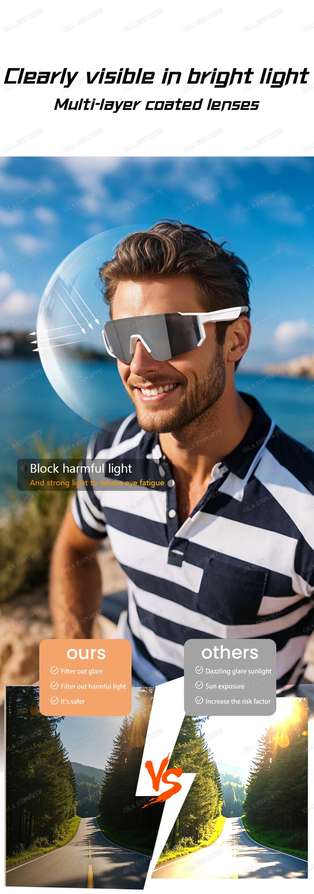 Lunettes Bluetooth audio sport – Appels, Musique, UV400 | Cyclisme & Outdoor