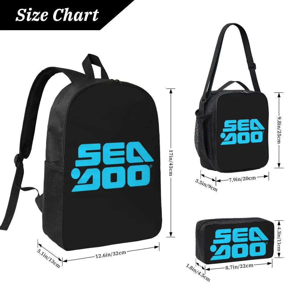 Set 3 Pezzi Sea-Doo BRP Marine – Zaino + Borsa Termica + Astuccio | Scuola & Nautica
