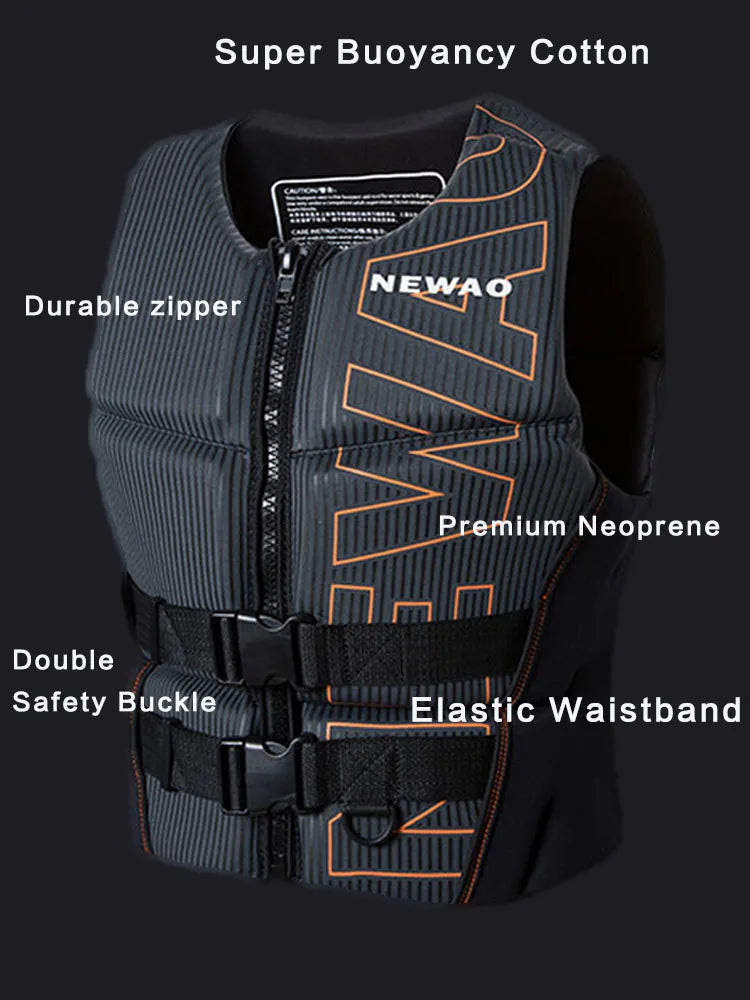 Gilet de Flotabilité Adulte Néoprène – CE – Jet Ski, Kayak, Surf, Rafting