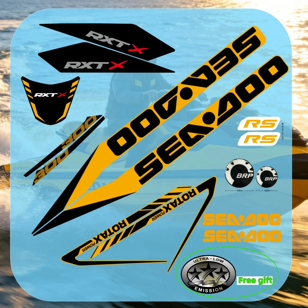Stickers Vinyle Sea-Doo RXT 300 – Décalcomanies Jet Ski Waterproof BRP RXT-X AS RS