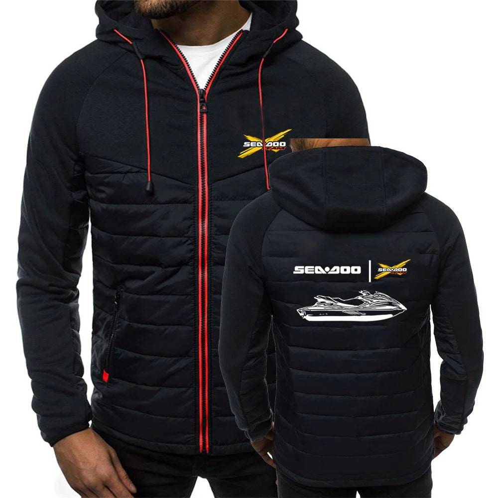 Chaqueta con cremallera Sea-Doo – Sudadera con capucha y logotipo de retazos BRP Primavera/Otoño