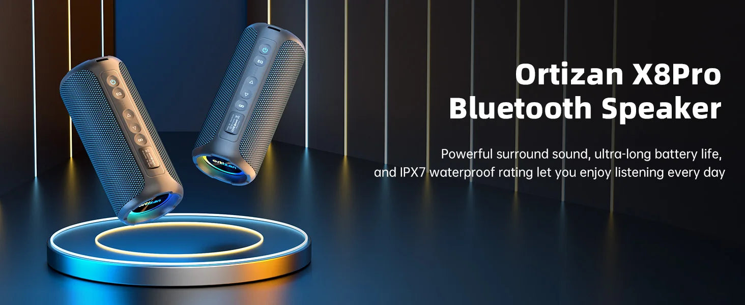 Enceinte Bluetooth Portable Ortizan X8 Pro – 40W, IPX7, RGB, 30h d'autonomie
