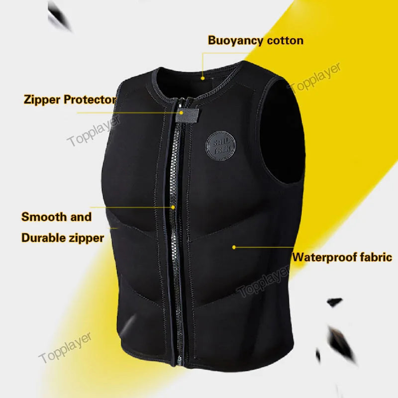 Giubbotto di Galleggiamento in Neoprene CE – Comp Vest Wakesurf – Jet Ski, Wakeboard, Kayak, Surf