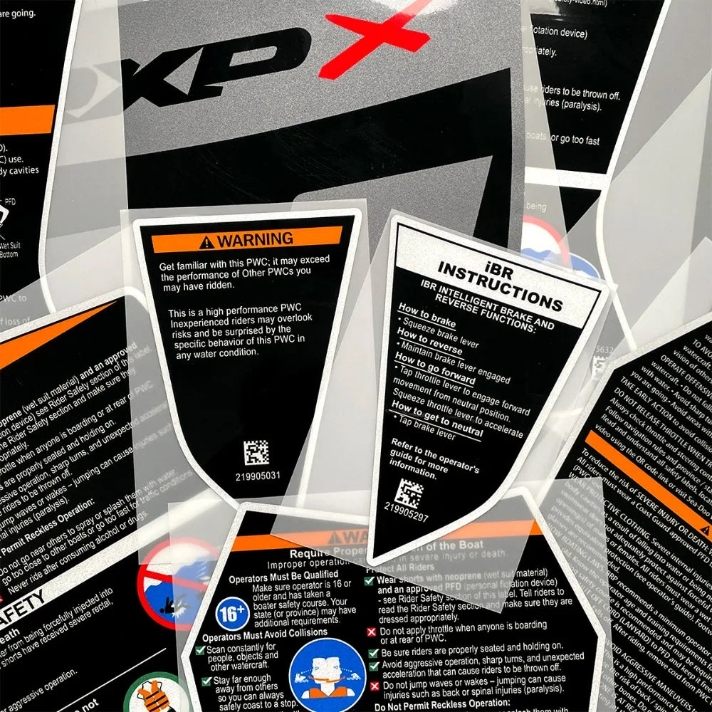 Stickers Avertissement Sea-Doo – Décalcomanie Boite à Gants Spark GTX RXT RXP (2014-2026)