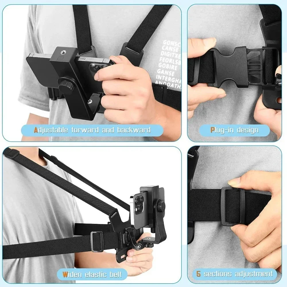 Chest harness for phone and action camera – Adjustable, jet ski and PWC compatible