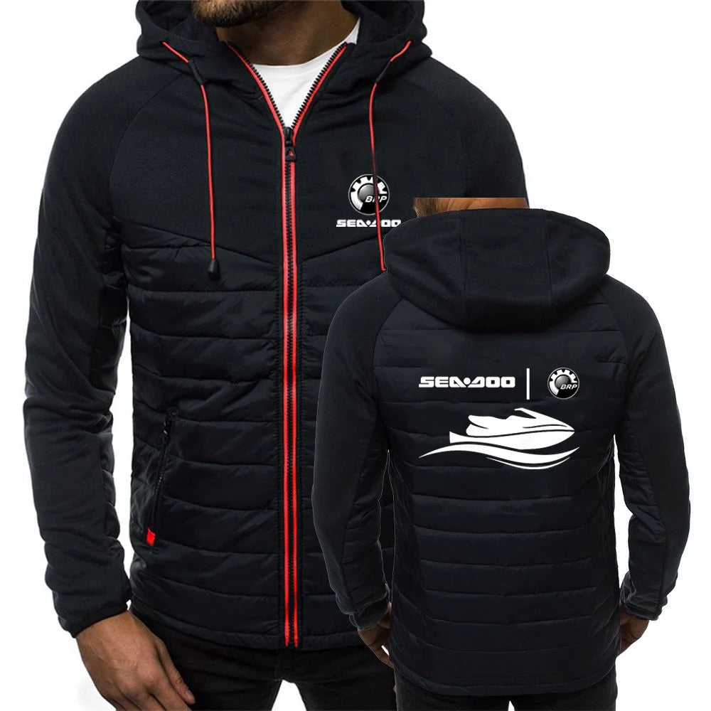 Chaqueta con cremallera Sea-Doo – Sudadera con capucha y logotipo de retazos BRP Primavera/Otoño