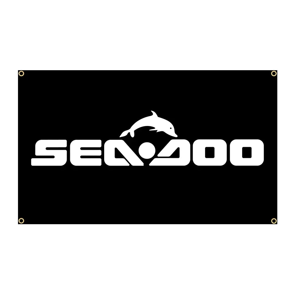 Bandera Sea-Doo 90x150cm – Pancarta de poliéster decoración para moto acuática 3x5 Ft