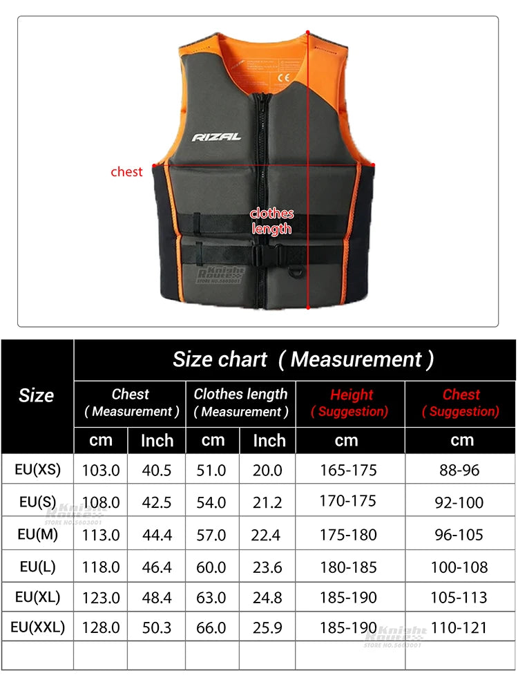 Giubbotto di Galleggiamento RIZAL Slim Fit – Kayak, Surf, Jet Ski, Paddle | S a XXL