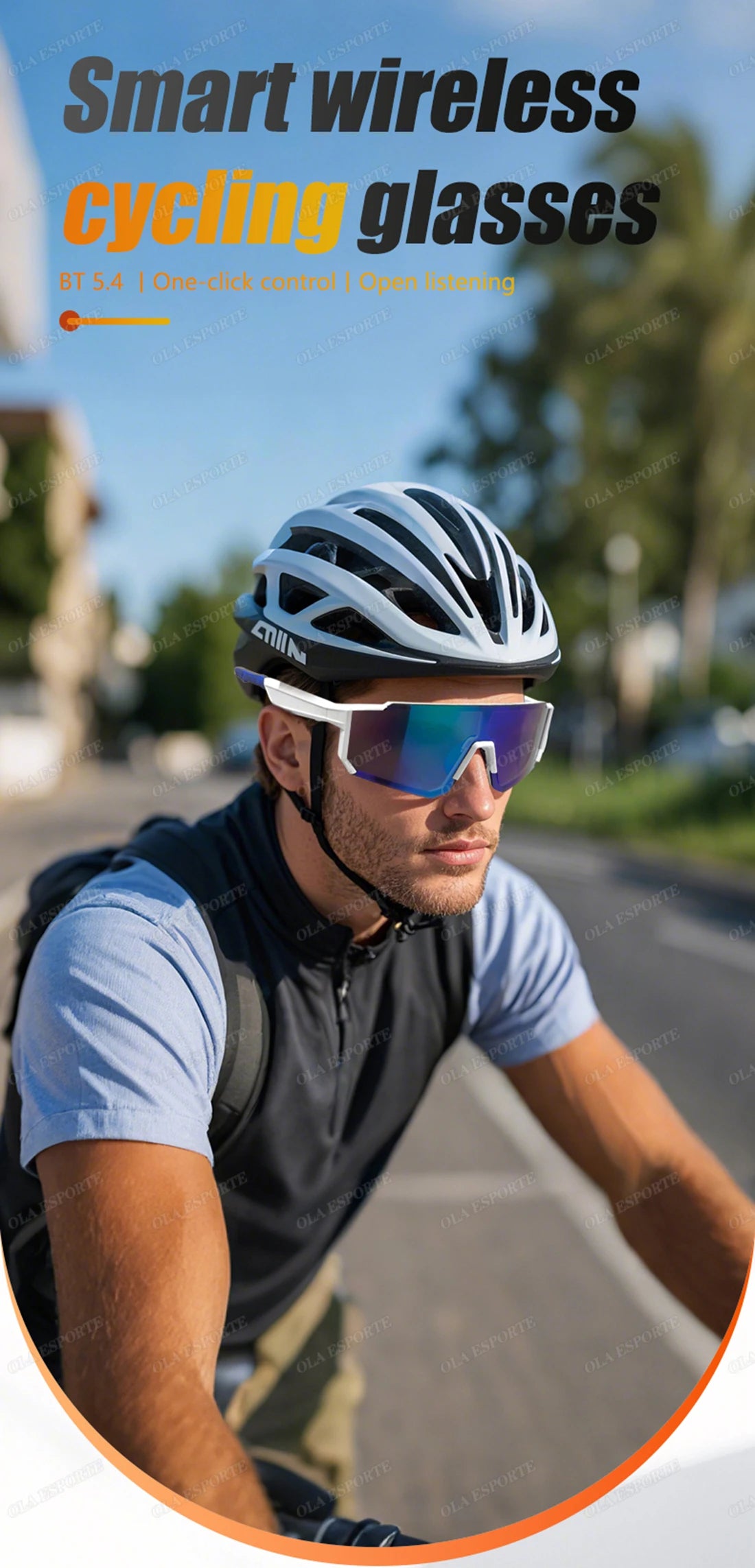 Lunettes Bluetooth audio sport – Appels, Musique, UV400 | Cyclisme & Outdoor