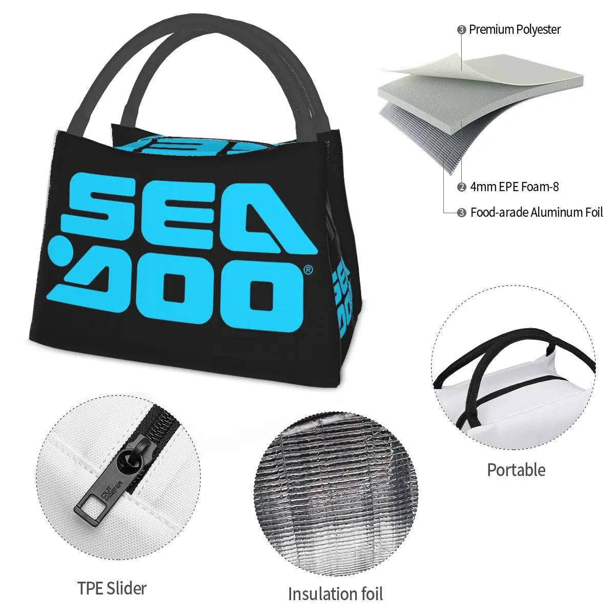Lunch Bag Isotherme Sea-Doo BRP Marine – Sac Repas Femme & Enfants | Tote Thermique