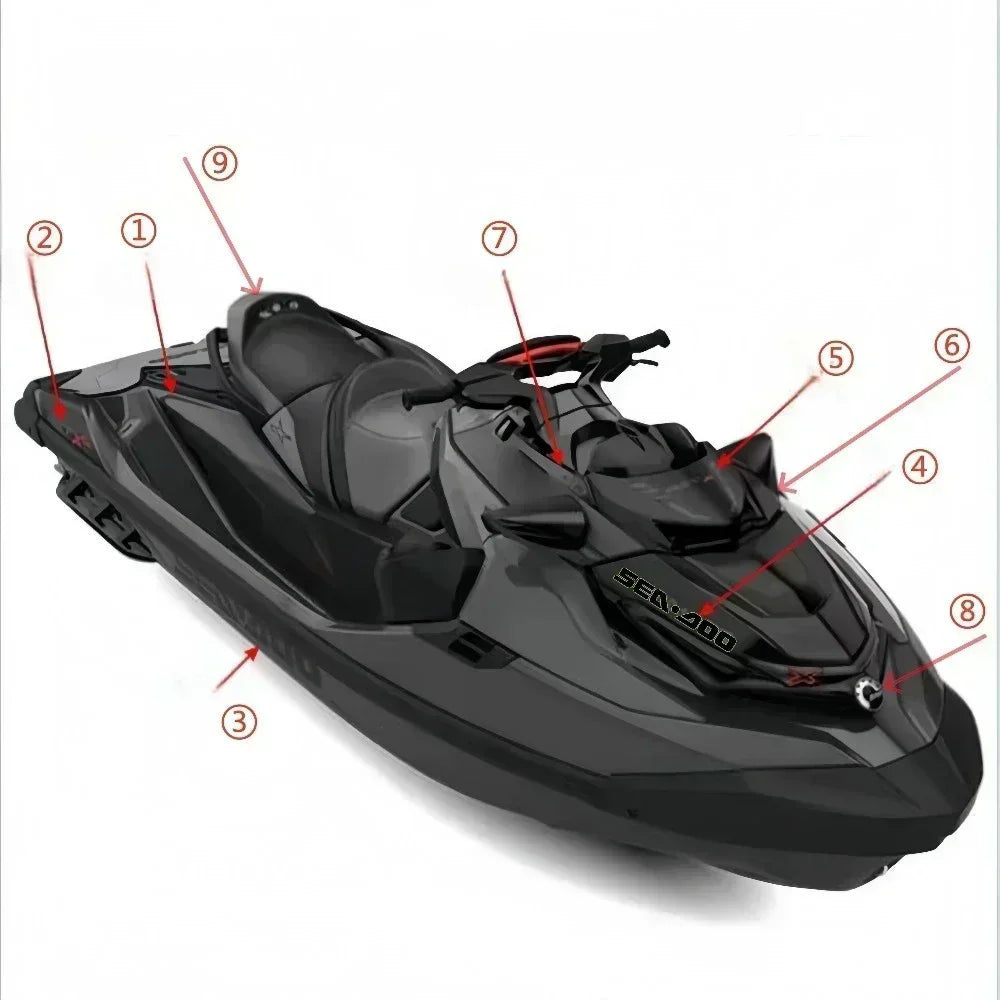 Stickers Vinyle Sea-Doo RXT 300 – Décalcomanies Jet Ski Waterproof BRP RXT-X AS RS