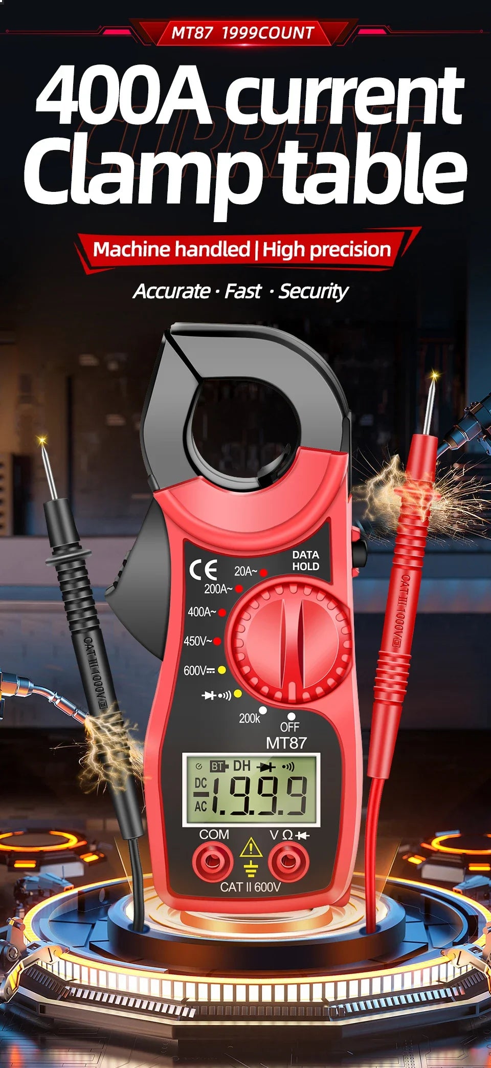 Digital Clamp Meter Multimeter High Precision