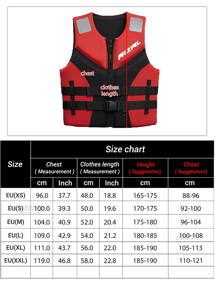 Giubbotto di Galleggiamento RIZAL Slim Fit – Kayak, Surf, Jet Ski, Paddle | S a XXL