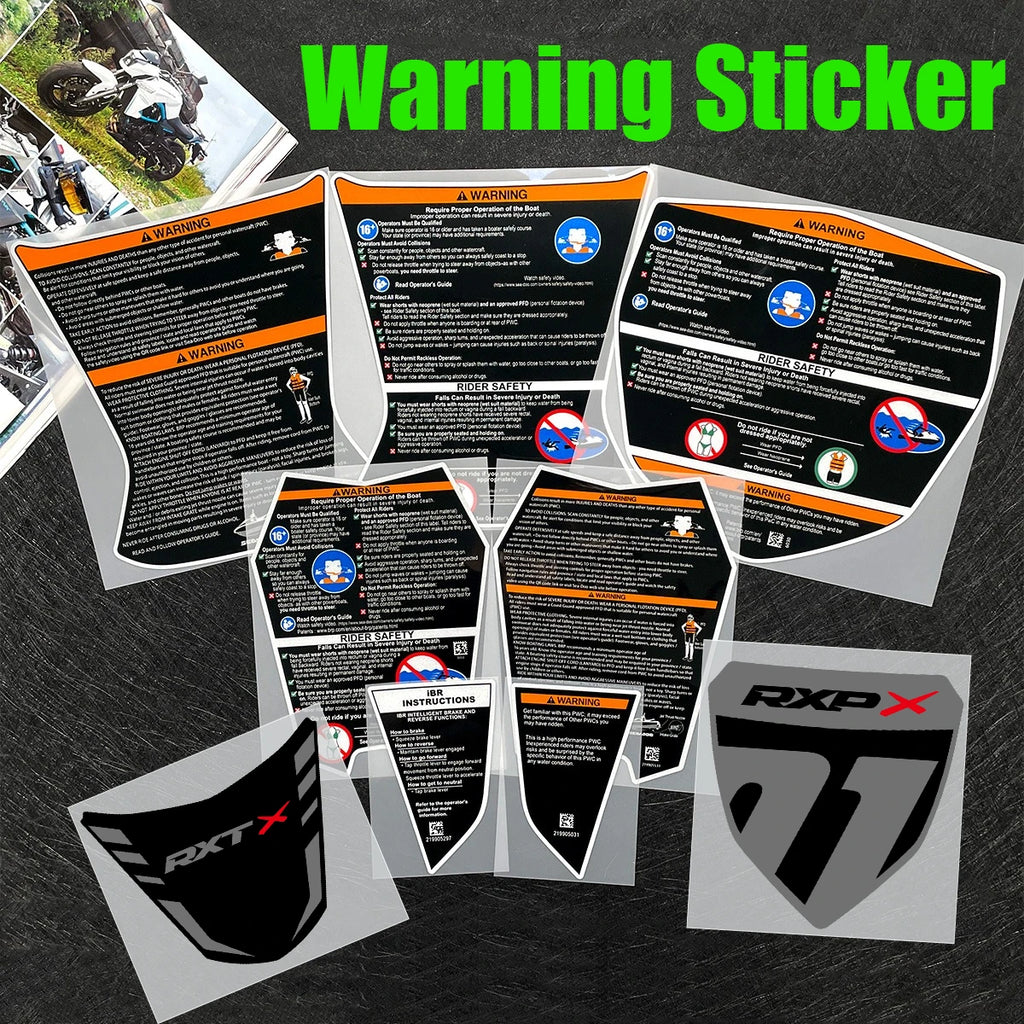 Stickers Avertissement Sea-Doo – Décalcomanie Boite à Gants Spark GTX RXT RXP (2014-2026)