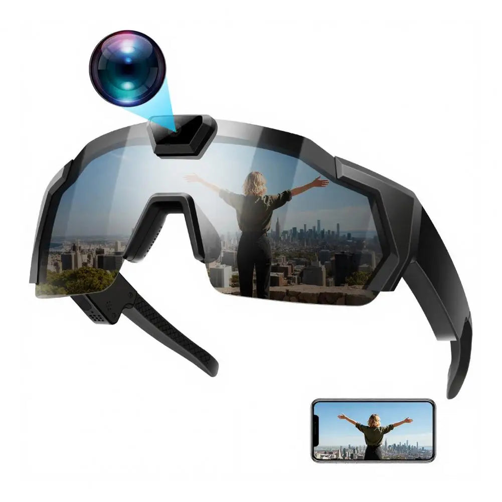 Lunettes connectées caméra intégrée 4K – Vidéo 1080P, Photo 12MP, Wi-Fi | Sport & Outdoor