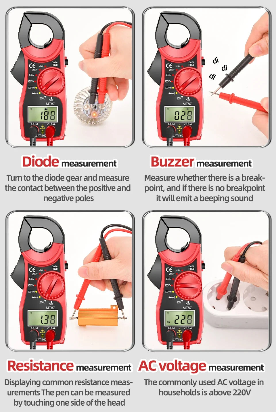Digital Clamp Meter Multimeter High Precision