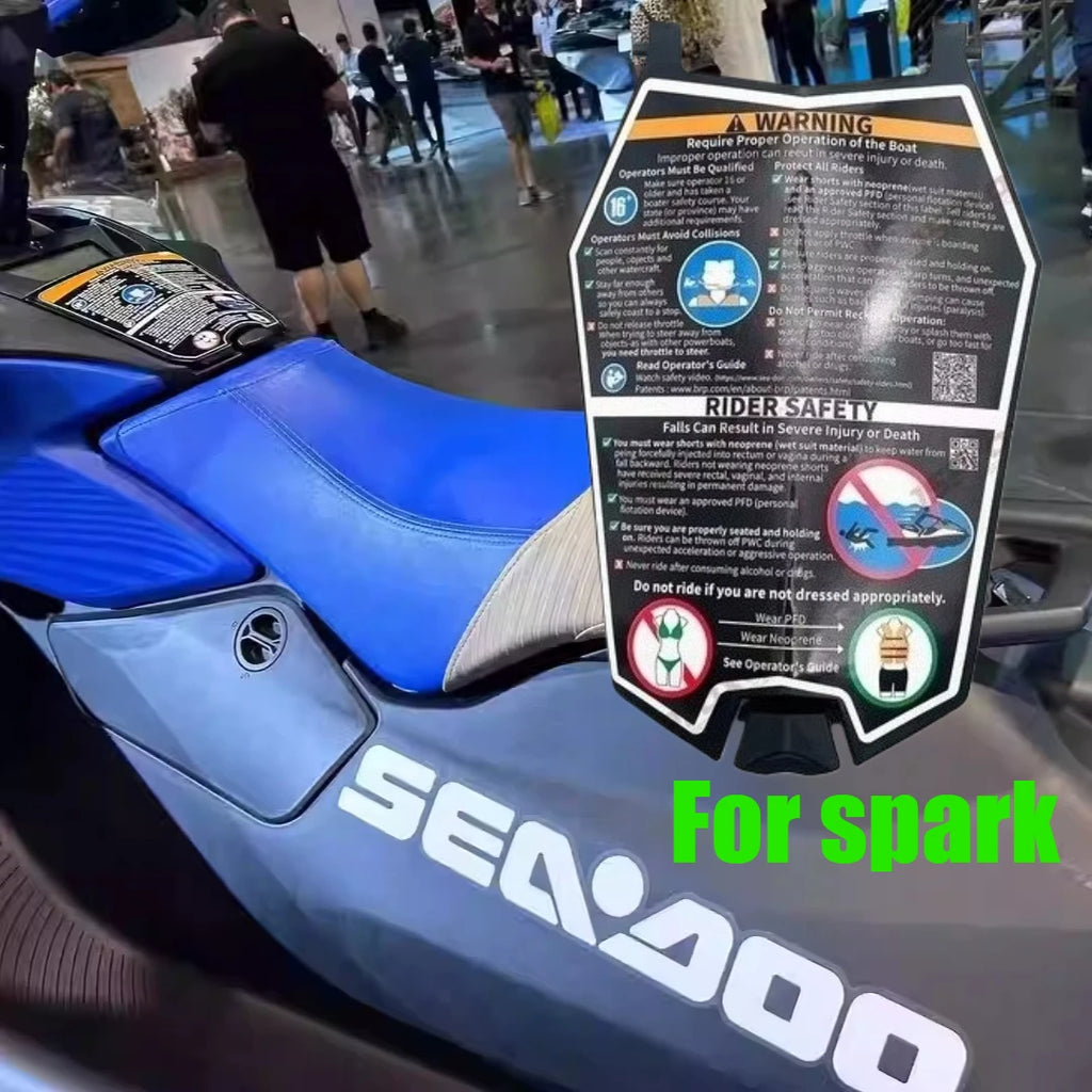 Stickers Avertissement Sea-Doo – Décalcomanie Boite à Gants Spark GTX RXT RXP (2014-2026)