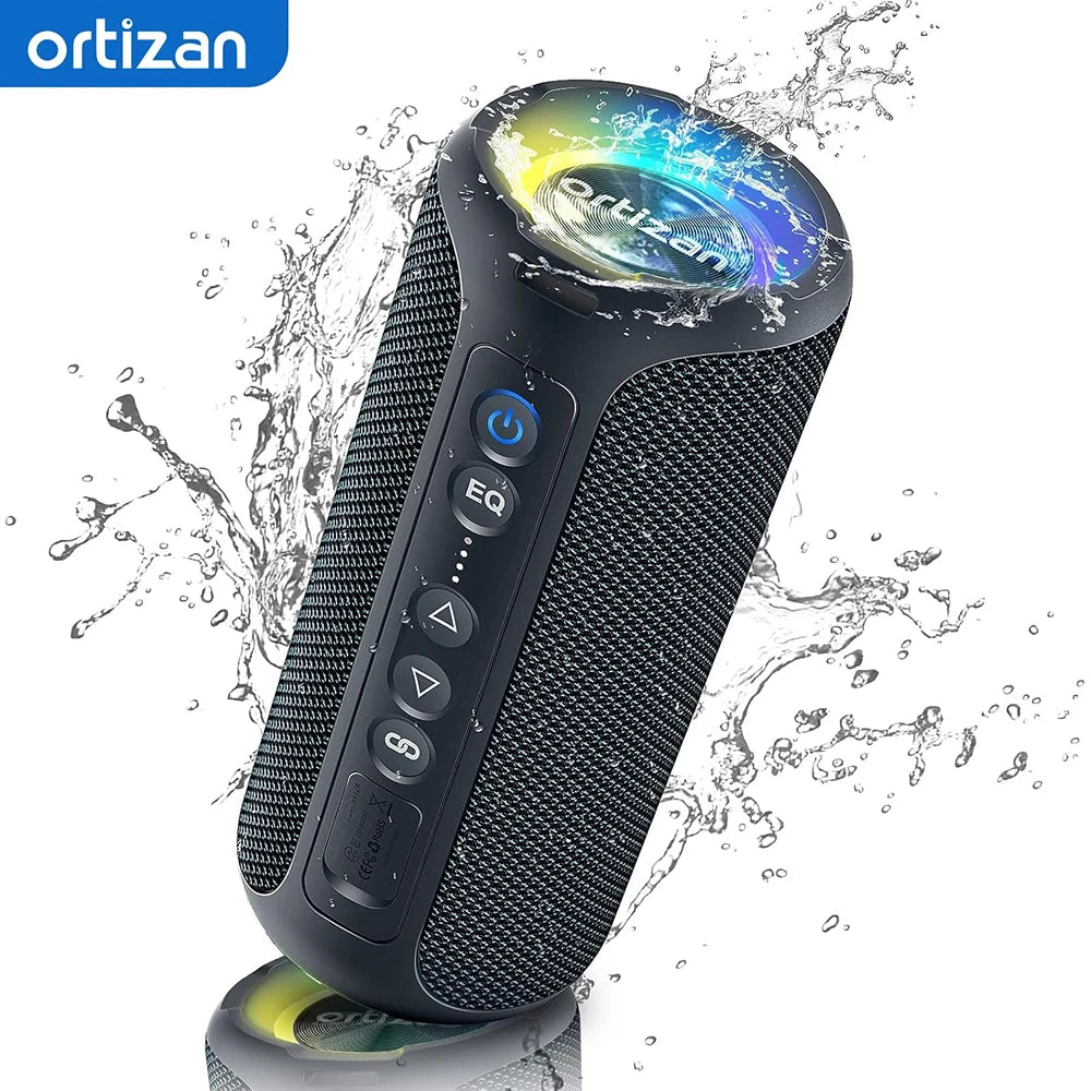 Altavoz portátil Bluetooth Ortizan X8 Pro, sonido potente de 40 W y bajos mejorados, resistente al agua IPX7, emparejamiento TWS, luces RGB, TF/AUX en altavoces inalámbricos Bluetooth 5.3 para el hogar y exteriores