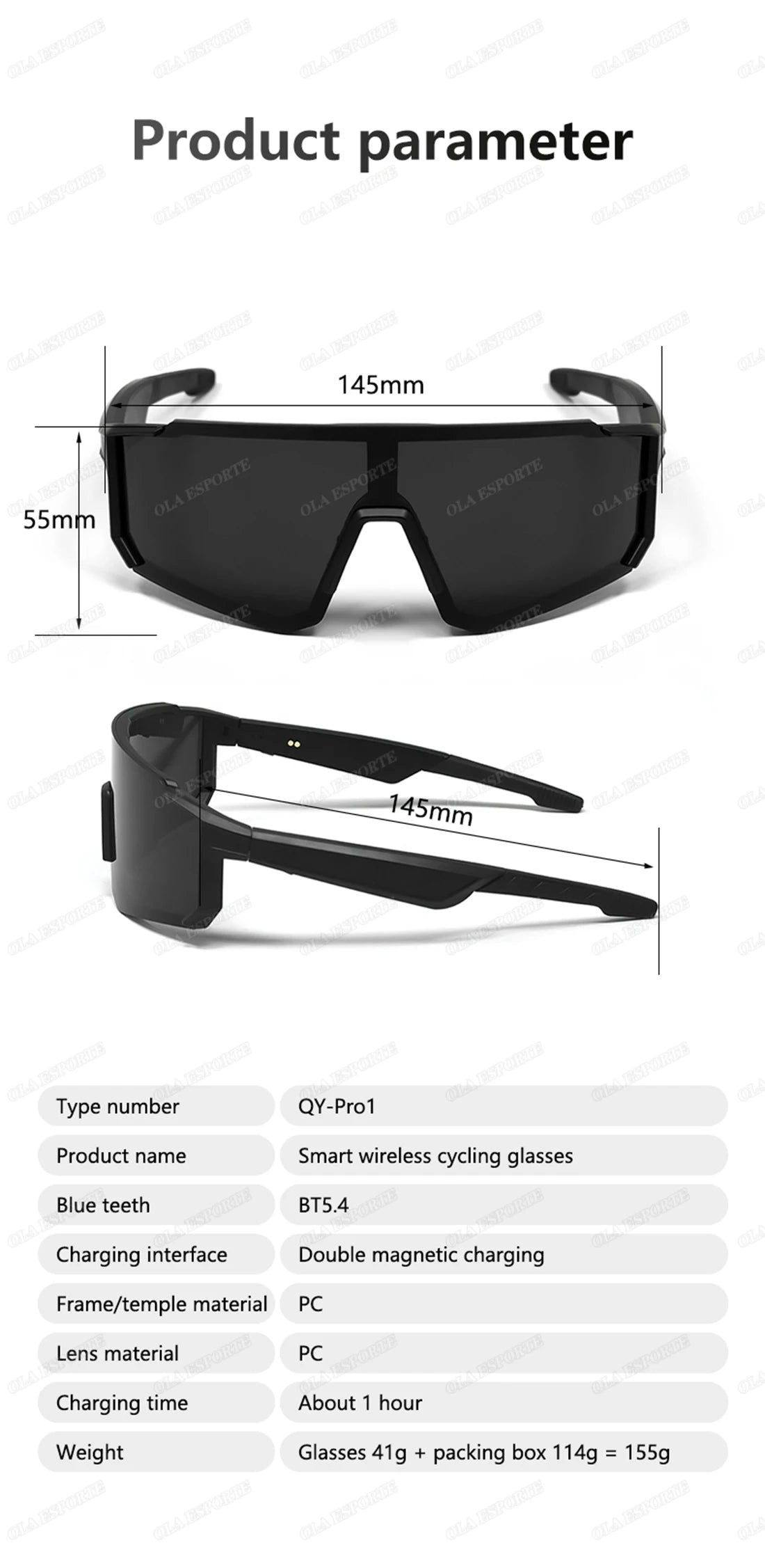 Lunettes Bluetooth audio sport – Appels, Musique, UV400 | Cyclisme & Outdoor